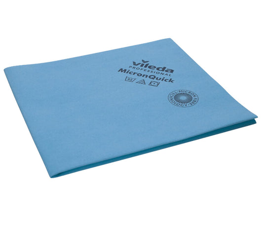 Vileda Professional MicronQuick Microfiber Wipe – Pack of 5 Cleaning Cloth for Pre-Preparation Methods – Lint Free and Improved Wear Resistance - Streak Free Surface Cleaning