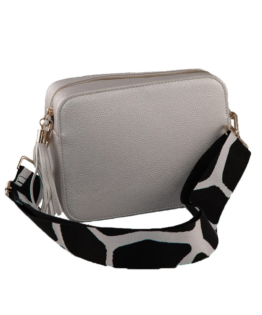 Pinafore Pebble Vegan Leather Crossbody Fashion Shoulder Bag with Adjustable Guitar Strap