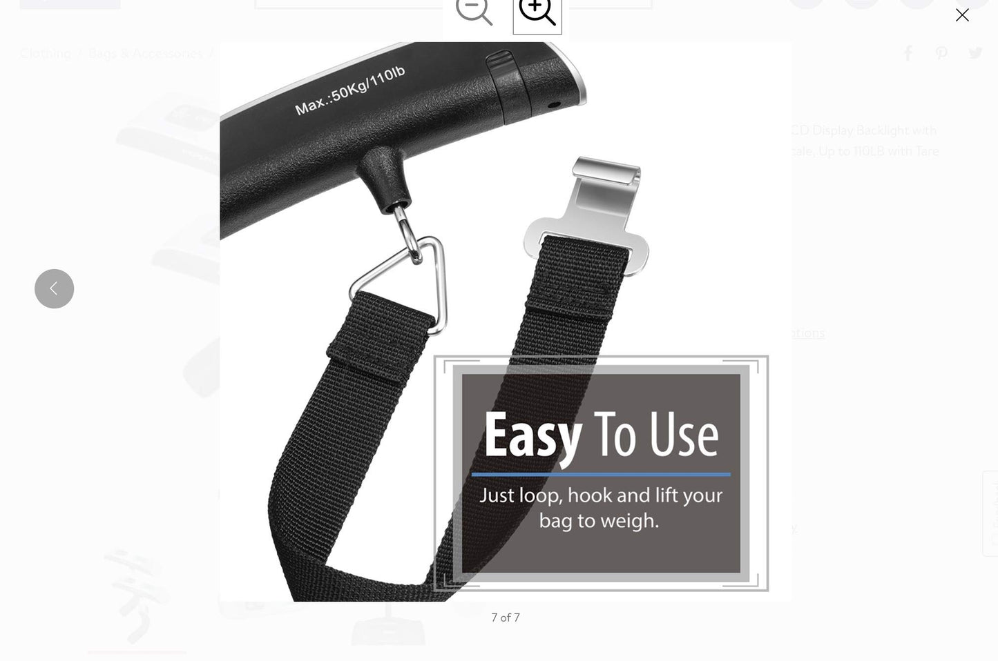 Luggage Scale, KZ 110lb/50kg Hanging Luggage Weight Scale for Travel (silver)