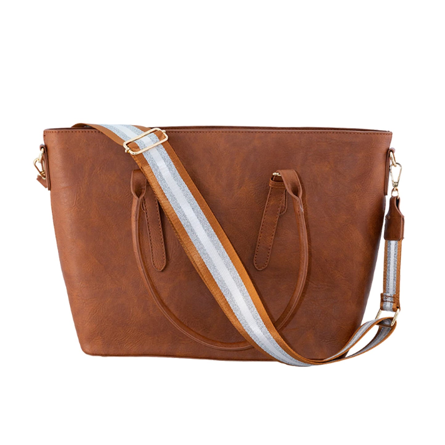 Pinafore Large Vegan Leather Tote & Computer Bag with Adjustable Crossbody Guitar Strap
