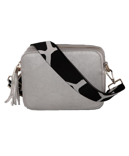 Pinafore Pebble Vegan Leather Crossbody Fashion Shoulder Bag with Adjustable Guitar Strap