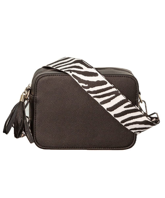 Pinafore Pebble Vegan Leather Crossbody Fashion Shoulder Bag with Adjustable Guitar Strap