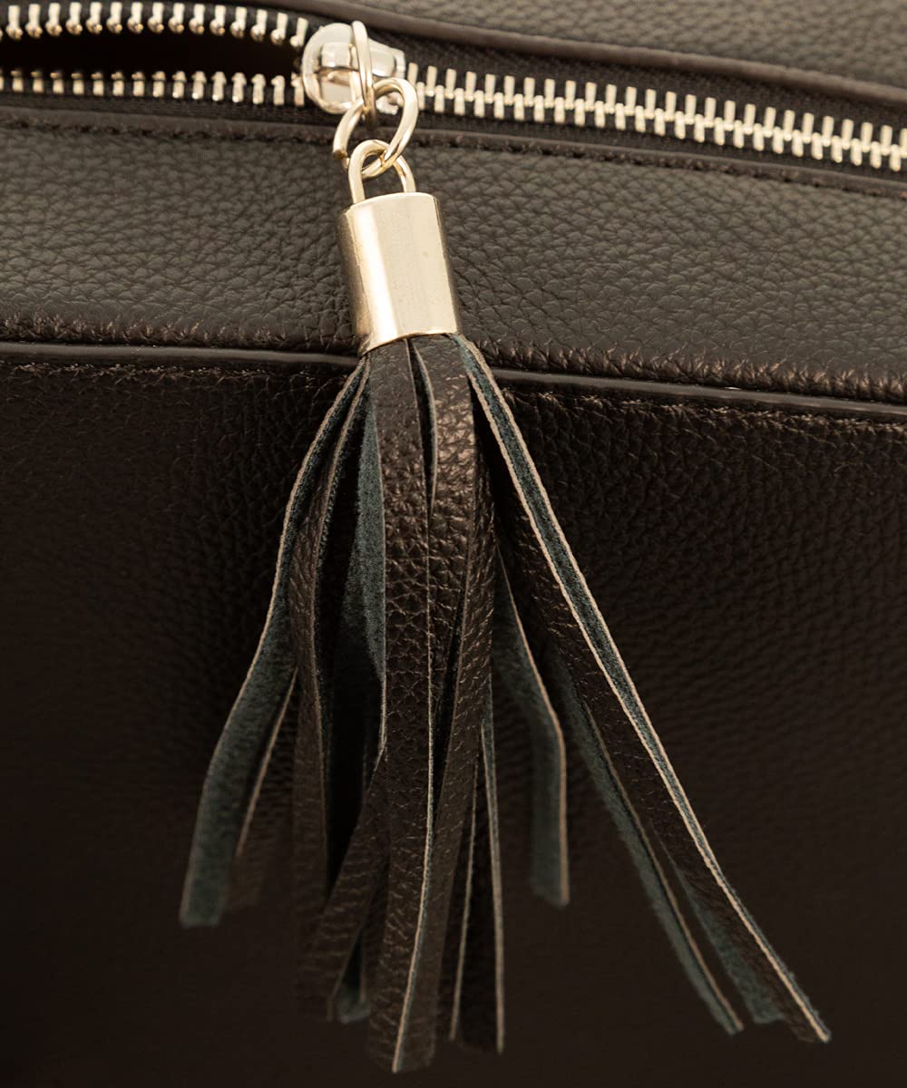 Pinafore Pebble Vegan Leather Crossbody Fashion Shoulder Bag with Adjustable Guitar Strap