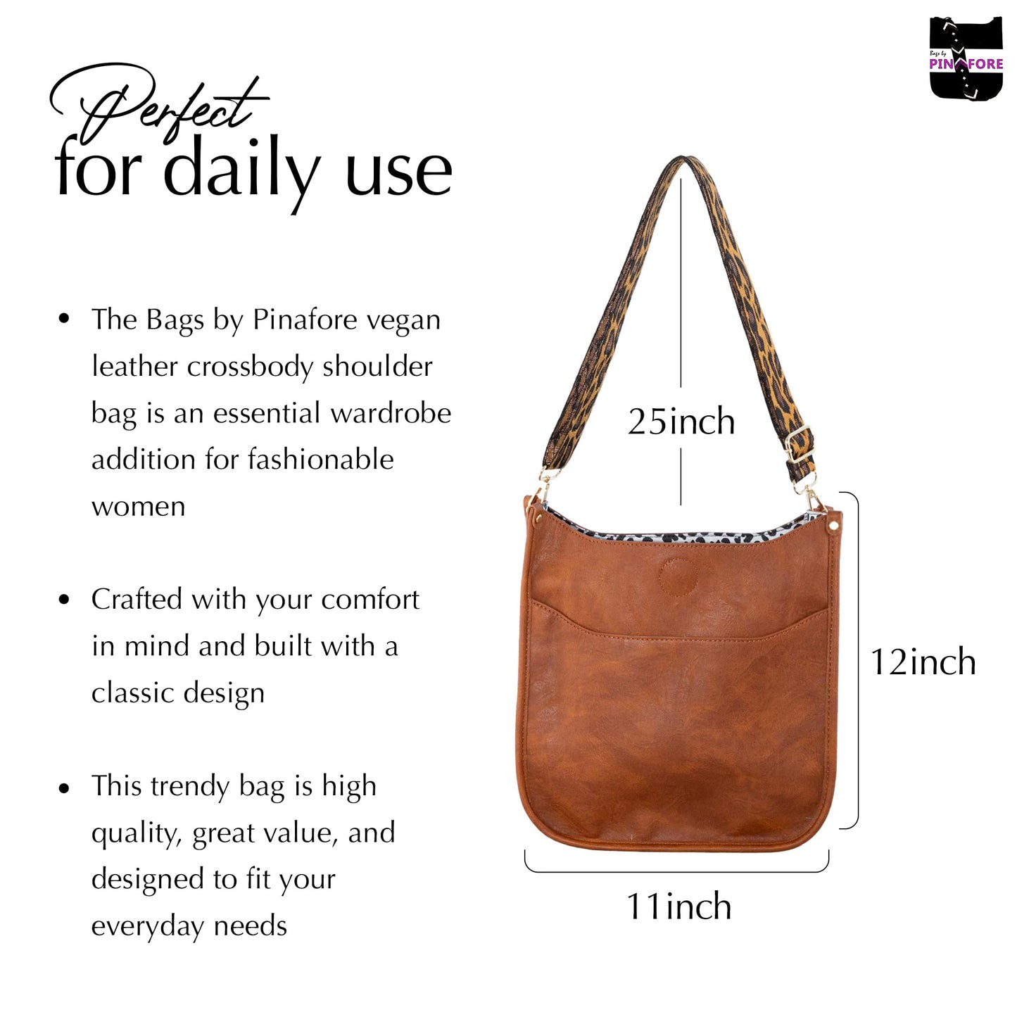 In 7 Colors Vegan Leather Crossbody Shoulder Bag Purse w/ Adjustable Guitar Strap